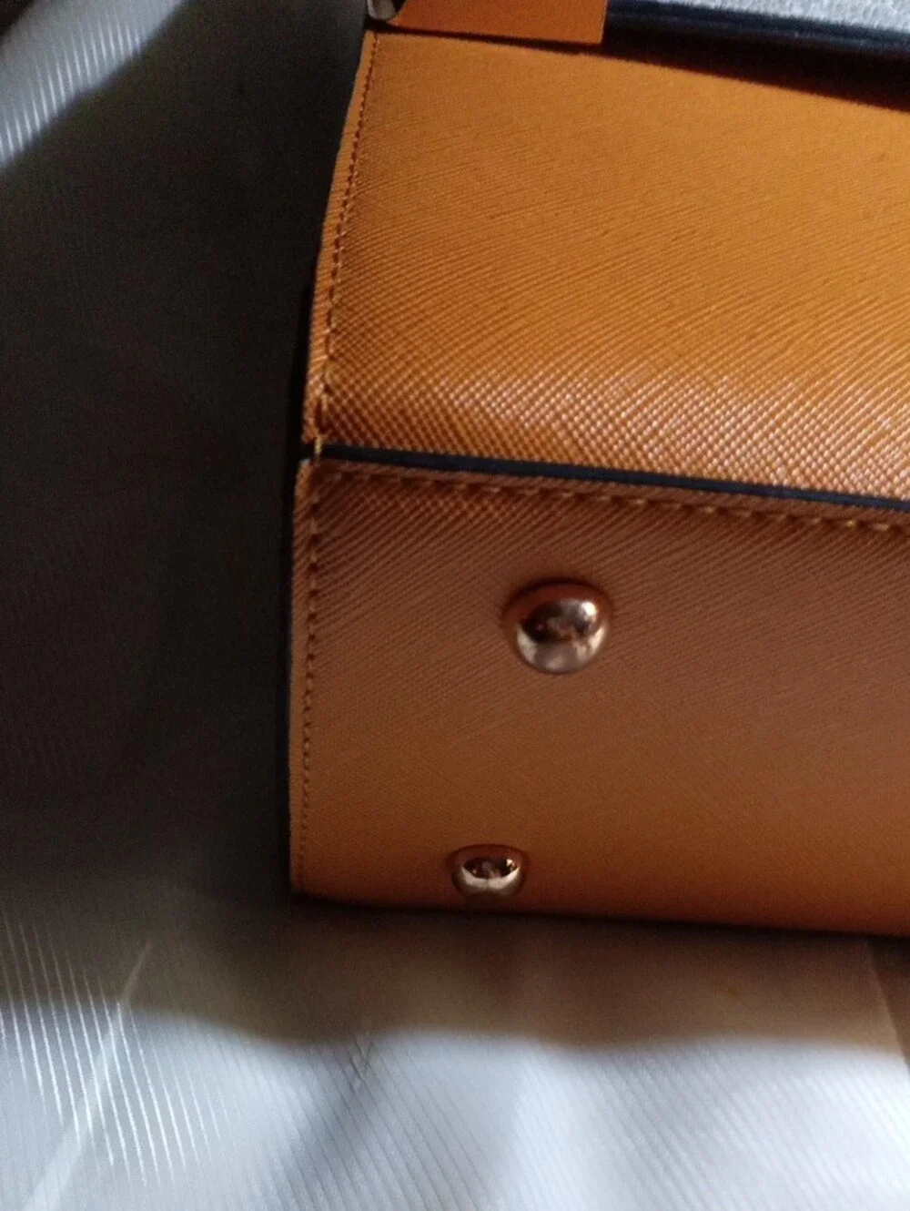 Dune London Two-Tone Orange and Gray Top-Handle Bag